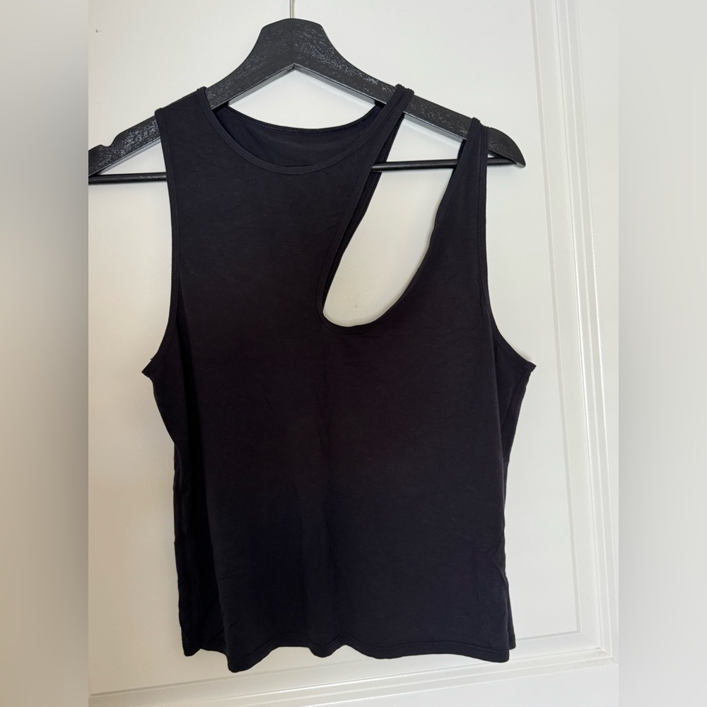 Lululemon Athletica Black Asymmetrical Cut Out Tank Top